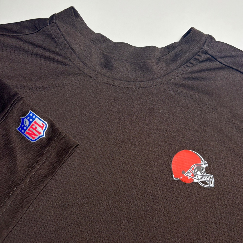 Nike Cleveland Browns NFL Mens L Performance Polo On-Field Dri-FIT Brown Shirt - Picture 3 of 7